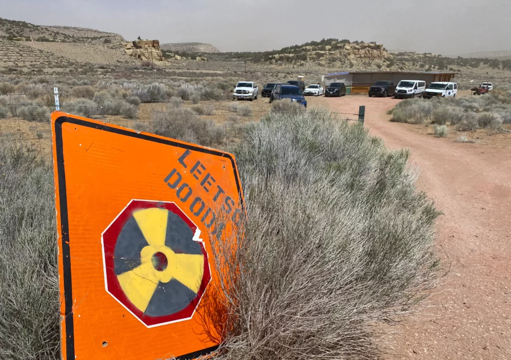 data-c-caption="The U.S. Nuclear Regulatory Commission met with residents from the Red Water Pond Road Community on April 22. The community is north of Church Rock."