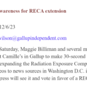 Billiman raises awareness for RECA extension 
