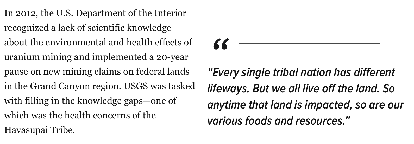 Ignored Paths of Uranium Exposure Illuminated by Havasupai Tribe